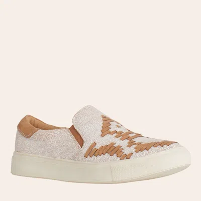 Very G Women's Marian White Distressed Leather Slip On Sneakers In Multi