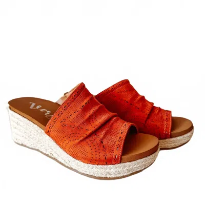 Very G Women's Marie Wedge Sandal In Rust In Multi