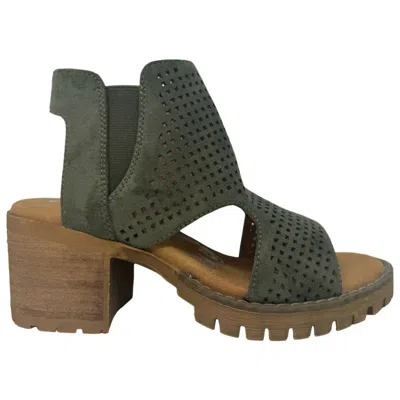 Very G Women's Open Toe Wedge Sandal In Milsy Khaki In Green