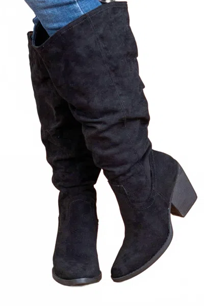 Very G Women's Penny Wide Slouchy Tall Boots In Black