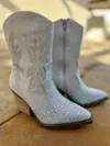 Very G Women's Rhinestone Booties* In Lux Grey In Multi