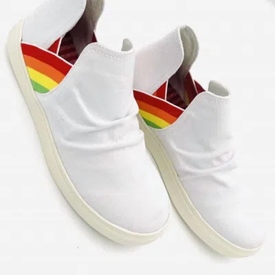 Very G Women's Slip On Rainbow High Top Sneakers In White Rainbow