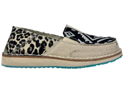Very G Women's Slip On Sneaker Leopard Aztec Sneaker In Cream Black