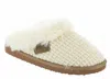 Very G Women's Sweater Fuzzy Knit Slip On Slippers In Cream In White