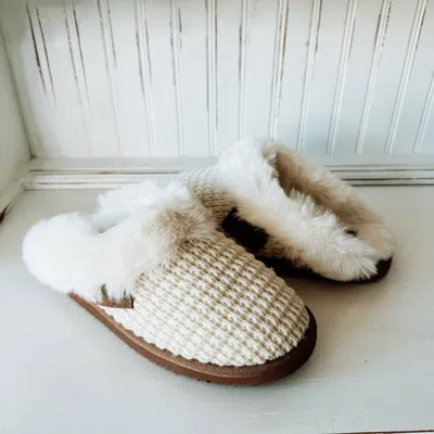 Very G Women's Sweater Platform Slipper In Cream In Neutral