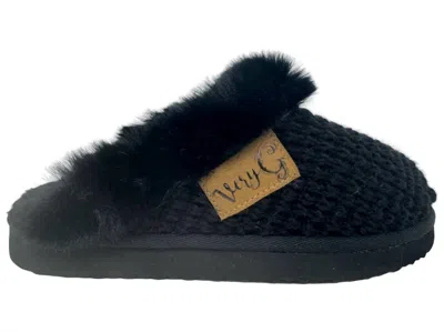 Very G Women's Sweater Shoes In Black