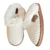Very G Women's Sweater Slippers In Cream In White