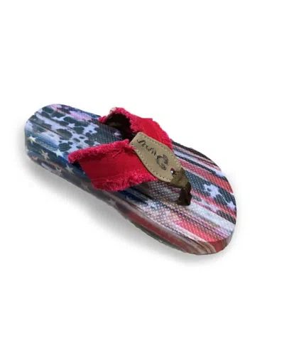 Very G Women's United Flag Flip Flops In Red In Multi