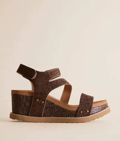 Very G Women's Verde Trail Leopard Wedge Sandal In Chocolate In Multi