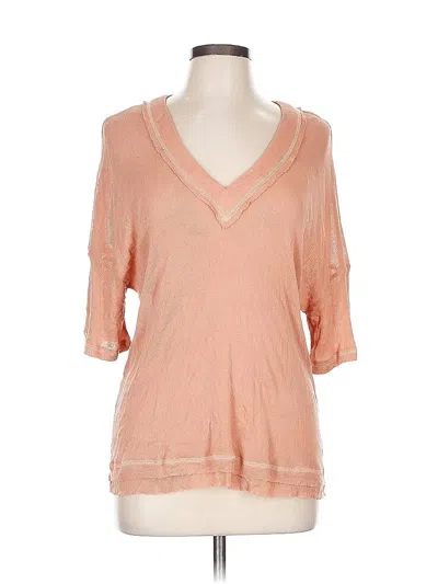 Pre-owned Very J 3/4 Sleeve Top Orange V Neck Tops