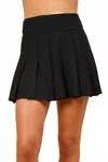 Very J Activewear Pleated Skirt With Short Liner In Black In Black