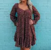 Very J All Dolled Up Dress In Brick In Red