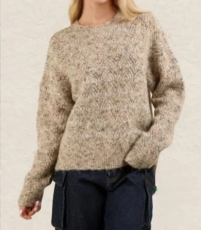 Very J Andie Sweater In Heather Tan