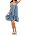 Very J Any Season Denim Dress In Light Indigo In Blue