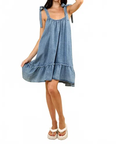 Very J Any Season Denim Dress In Light Indigo In Blue