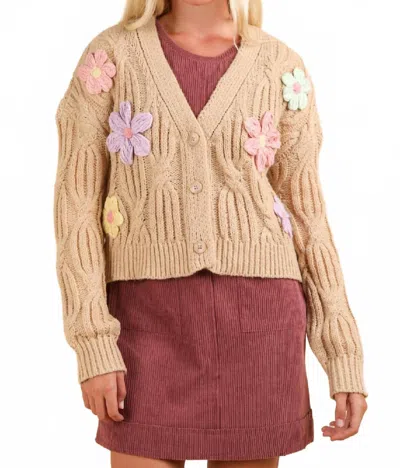 Very J Bloomfield Cardigan In Mocha In Pink