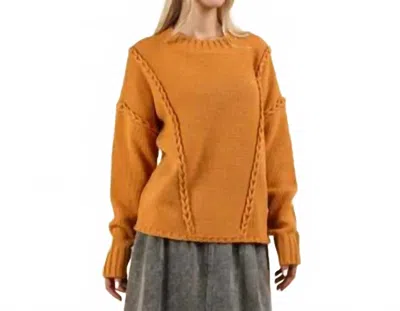 Very J Carmel Chunky Braid Top In Brown