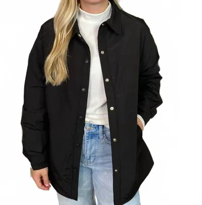 Very J Collar Button Up Jacket In Black