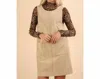 Very J Corduroy Low Back Mini Dress In Beige In Beige