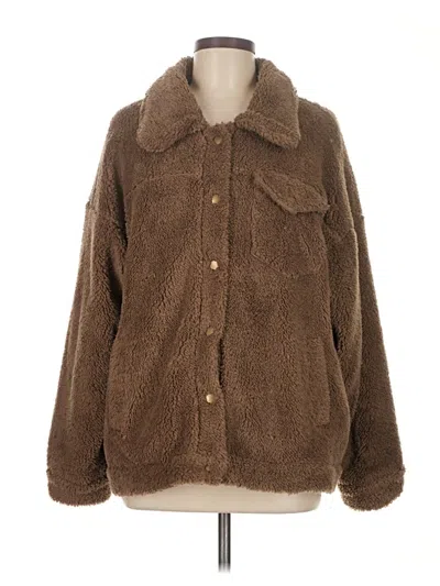 Pre-owned Very J Faux Fur Jacket In Brown