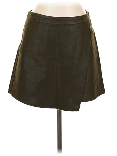 Pre-owned Very J Faux Leather Skirt In Green