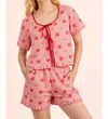 Very J Gingham Tie Top In Red In Pink
