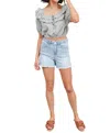 Very J Golden Hour Top In Sage In Grey