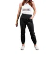 VERY J HIGH WAISTED JOGGERS IN BLACK