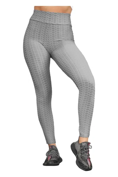 Very J Honeycomb Leggings In Charcoal In Gray