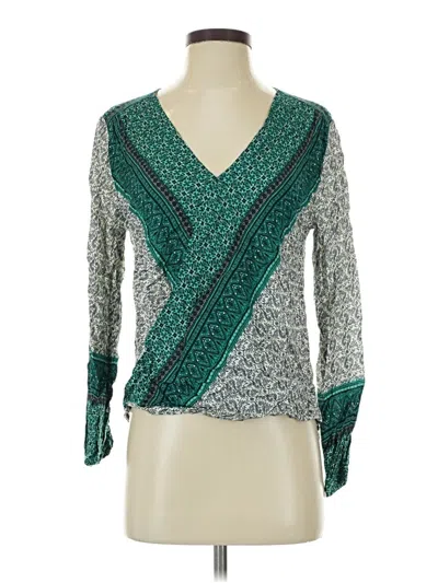 Pre-owned Very J Long Sleeve Blouse In Green