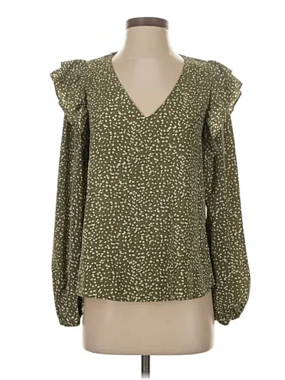 Pre-owned Very J Long Sleeve Blouse In Green