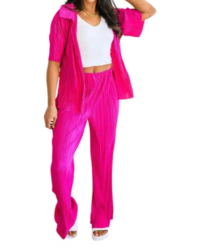 Very J Low Key Perfect Plisse Set In Hot Pink