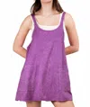 Very J Mineral Washed Knit Mini Dress With Shorts Inside In Purple In Purple
