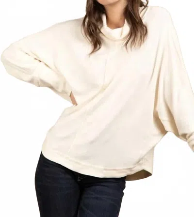 Very J Mock Neck Tunic Top In Cream In Neutral
