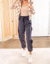 Very J Number One Sporty Joggers In Navy Charcoal In Blue