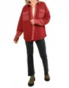 Very J Oversized Quilted Jacket In Brick Red In Red