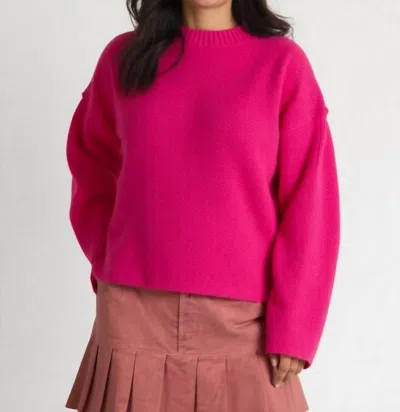 Very J Oversized Sweater In Hot Pink