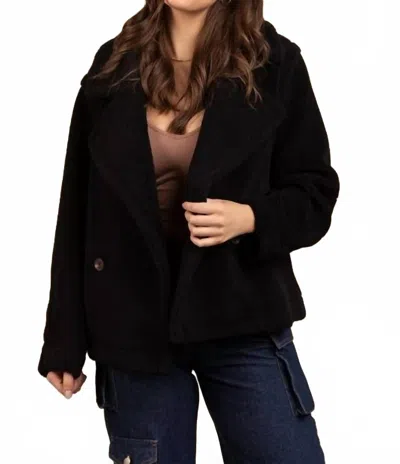 Very J Oversized Teddy Coat In Black