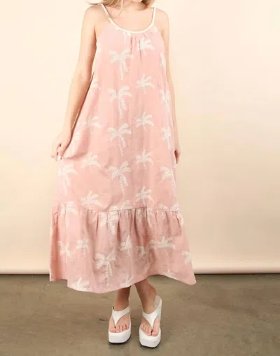 Very J Palms Midi Dress In Blush In Pink
