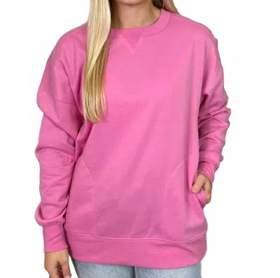 Very J Pocket Long Sleeve Sweatshirt In Pink