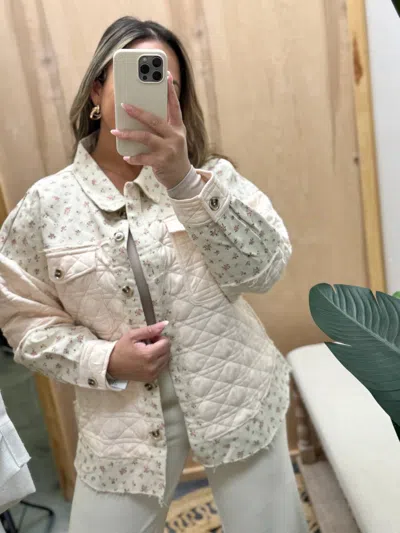 Very J Quilted Long Sleeves Jacket In Blush In Animal Print