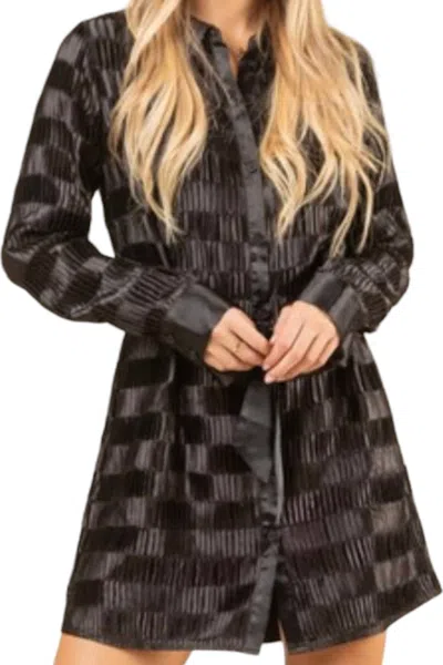 Very J Satin Pleated Dress In Black