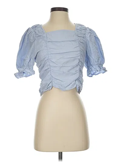 Pre-owned Very J Short Sleeve Blouse In Blue