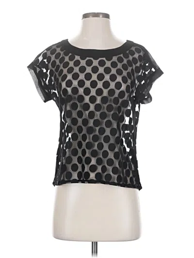 Pre-owned Very J Short Sleeve Top Black Keyhole Neckline Tops