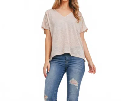 Very J Short Sleeve Top In Tan In Neutral
