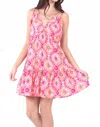 Very J Such A Flirt Midi Printed Dress In Pink Multi In Pink