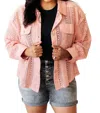 Very J Sweeter Than Nectar Lace Button Down In Rose In Pink