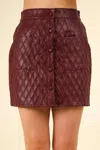 Very J Textured Faux Leather Mini In Wine In Pink