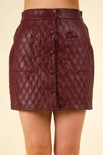Very J Textured Faux Leather Mini In Wine In Pink