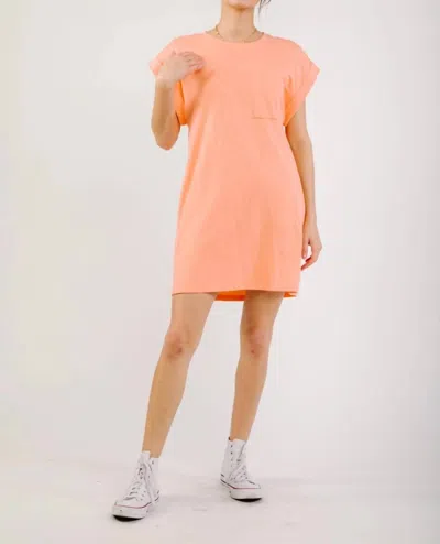 Very J T-shirt With Pocket Dress In Coral In Pink